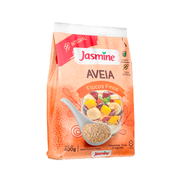Aveia em Flocos Finos Integral Jasmine Pacote 400g