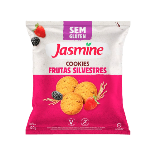 Biscoito Cookie Vegano Frutas Silvestres sem Glúten Jasmine Pacote 120g