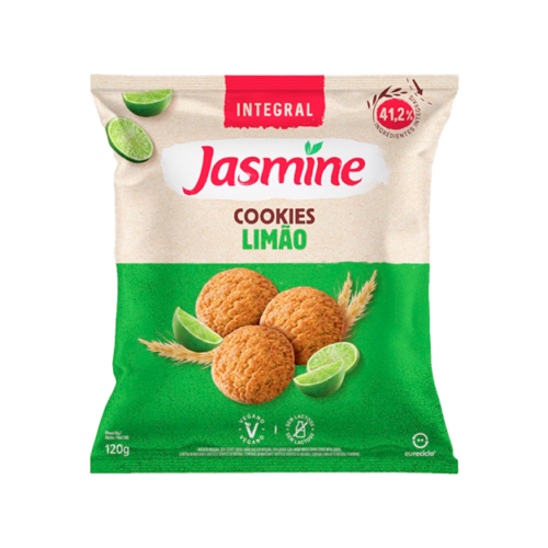 Biscoito Cookie Vegano Integral Limão Jasmine Pacote 120g