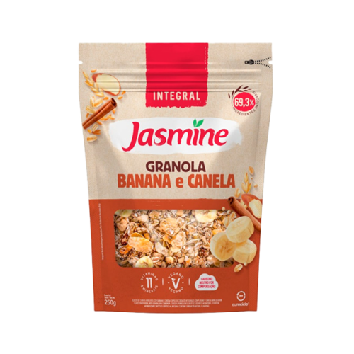 Granola Integral Banana e Canela Jasmine Pacote 250g