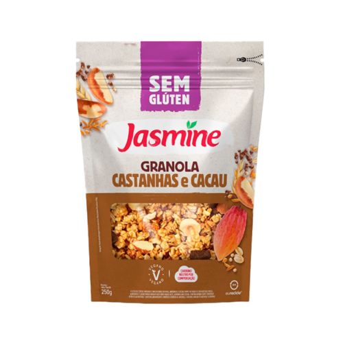 Granola Integral Castanhas e Cacau sem Glúten Jasmine Pacote 250g