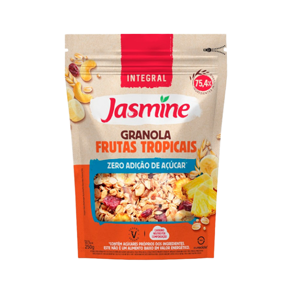 Granola Integral Frutas Tropicais Zero Açúcar Jasmine Pacote 250g