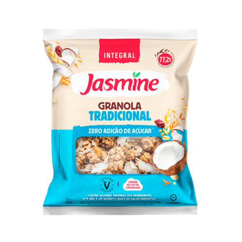 Granola Integral Tradicional Zero Açúcar Jasmine Pacote 850g
