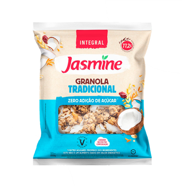 Granola Integral Tradicional Zero Açúcar Jasmine Pacote 850g