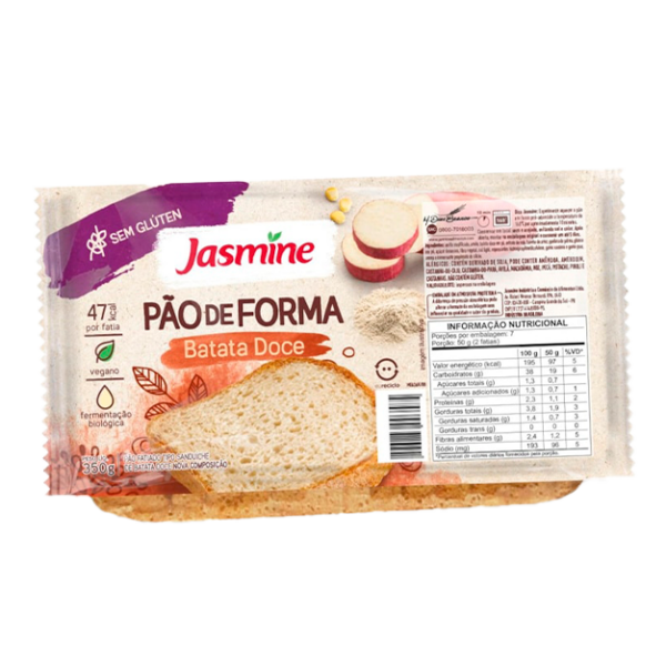 Pão de Forma Batata-Doce sem Glúten Vegano Jasmine Bandeja 350g