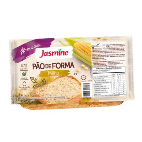 Pão de Forma Milho sem Glúten Vegano Jasmine Bandeja 350g