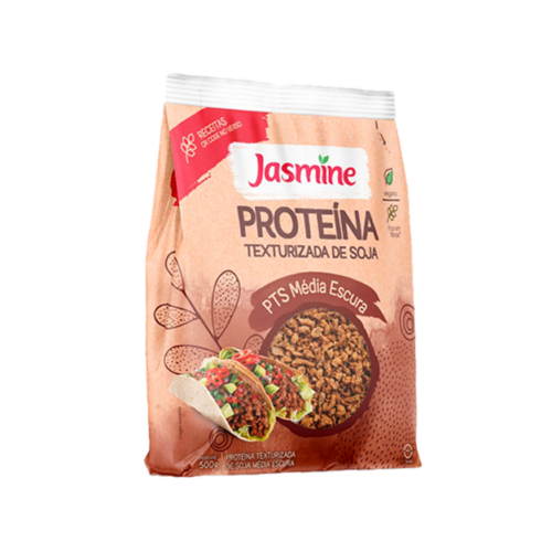 Proteína Texturizada de Soja Média Escura Jasmine Pacote 500g