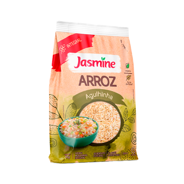 Arroz Agulhinha Tipo 1 Integral Jasmine Pacote 1kg