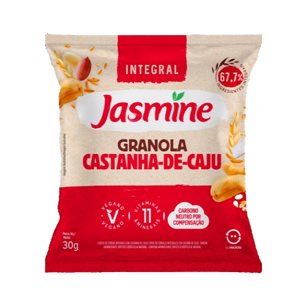 Mini Granola Integral Castanha de Caju Jasmine Pacote 30g