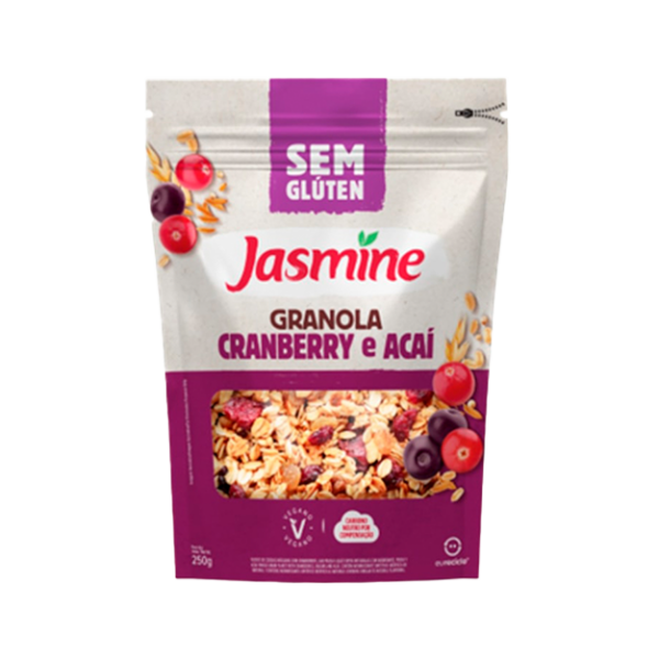 Granola Cranberries e Açaí sem Glúten Jasmine Especial Pacote 250g