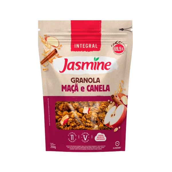 Granola Integral Maçã e Canela Jasmine Pacote 250g