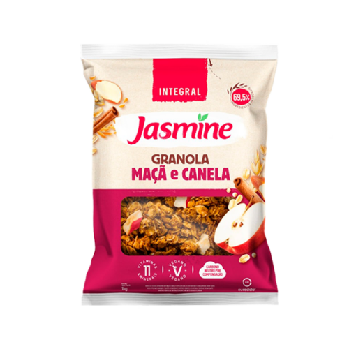 Granola Integral Maçã e Canela Jasmine Pacote 1kg