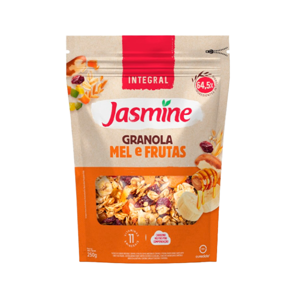 Granola Integral Mel e Frutas Jasmine Pacote 250g