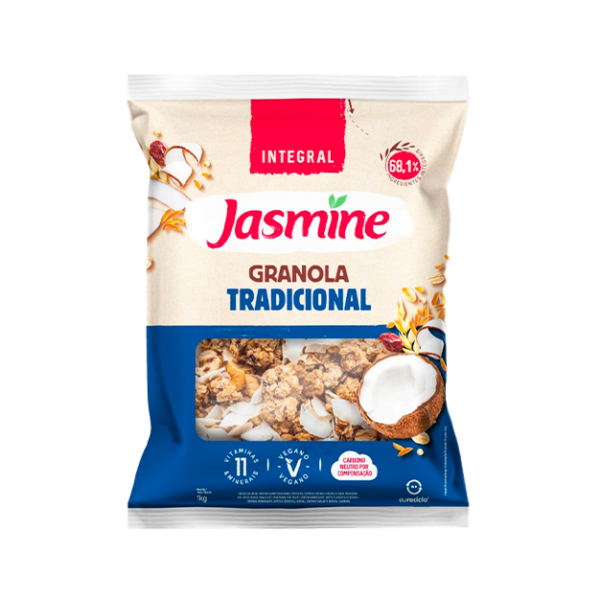 Granola Integral com Frutas Tradicional Jasmine Pacote 1kg