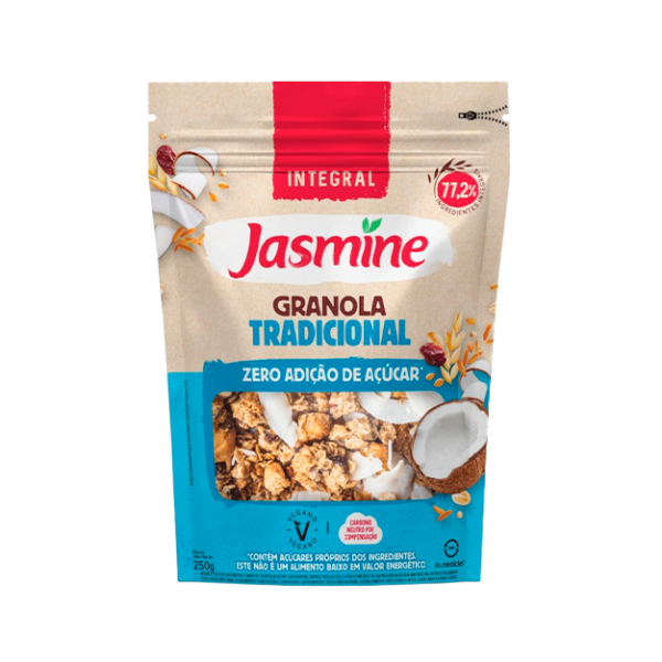 Granola Integral Tradicional Zero Açúcar Jasmine Pacote 250g