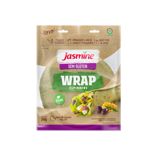 Massa Tortilha Espinafre sem Glúten Jasmine Pouch 240g