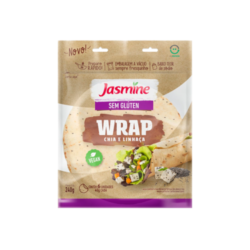 Massa Tortilha Chia e Linhaça sem Glúten Jasmine Pouch 240g
