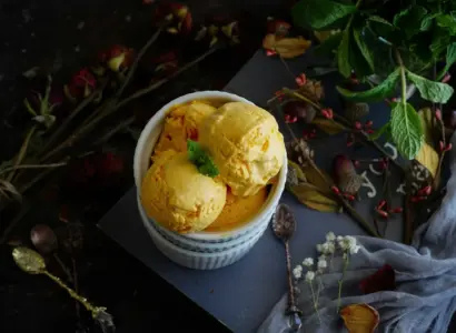 Sorvete de Manga, Maracujá e Chia para ajudar no cuidado com a pele no verão