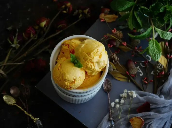 Sorvete de Manga, Maracujá e Chia para ajudar no cuidado com a pele no verão